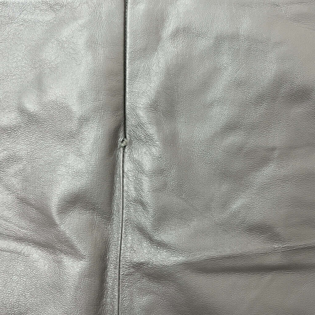 Grey Leather Mini 10 Zip Detail