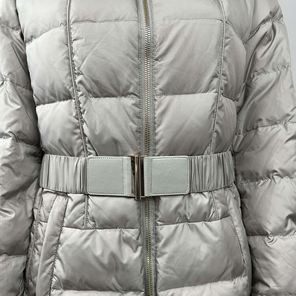Oltre Beige Puffer Coat Belt