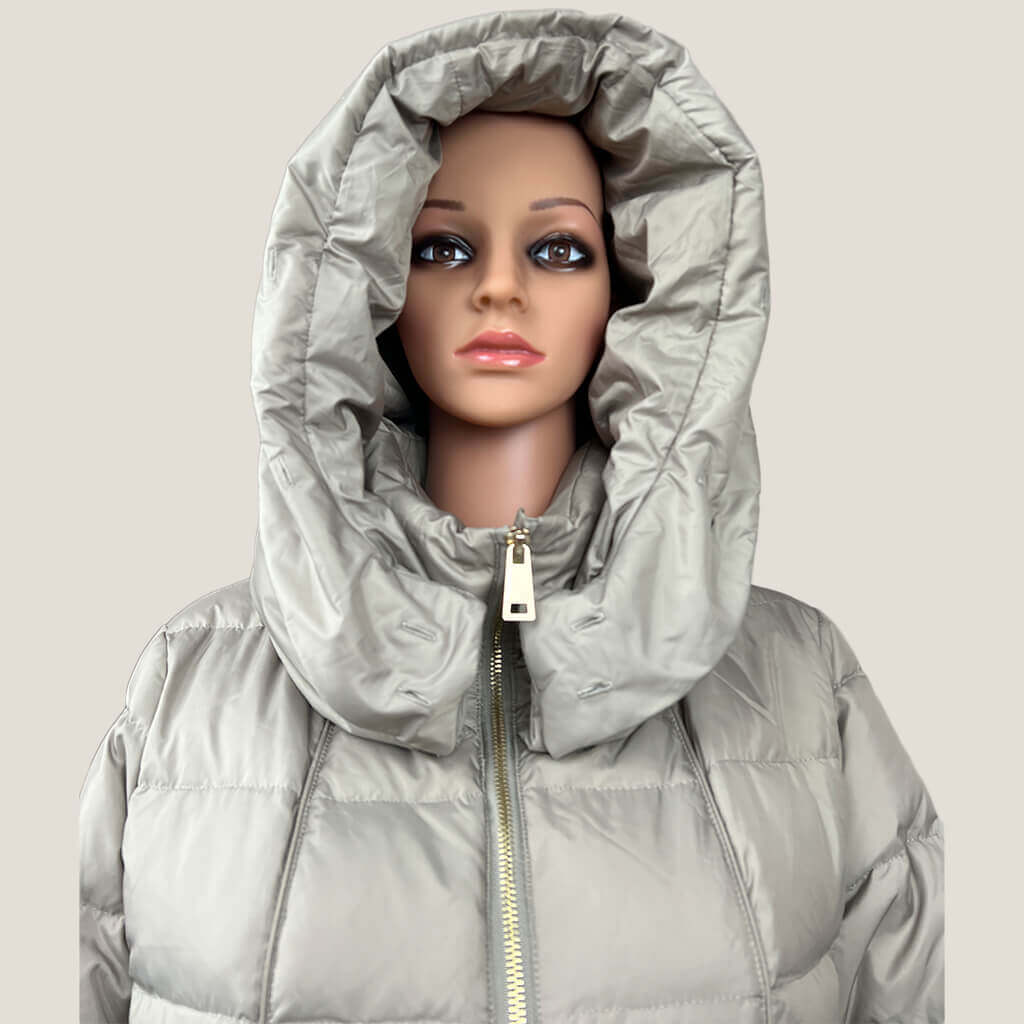 Oltre Beige Puffer Coat Hood