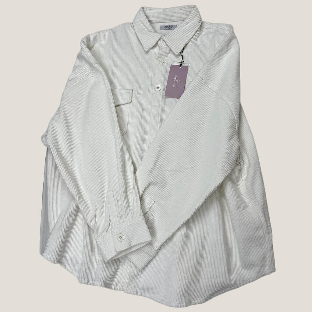 Crop Shop Boutique Oversize Corduroy Jacket XS Front