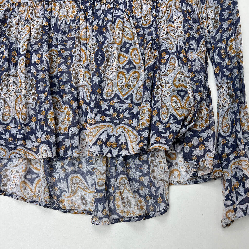 Hem Detail Forever New Sheer Paisley Top