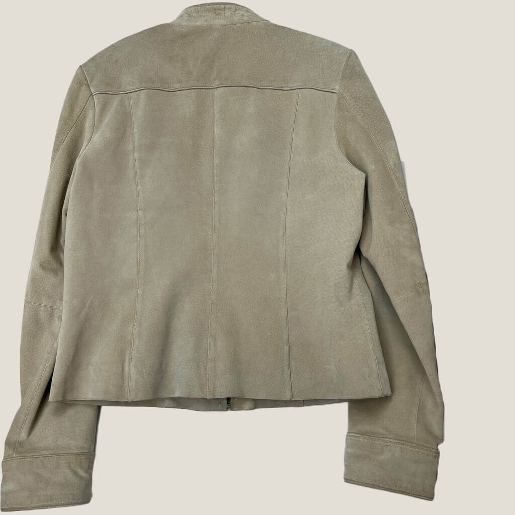 Papaya suede jacket back