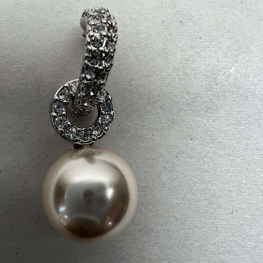 Crystal Drop Earrings With Pearl Feature Single Detail