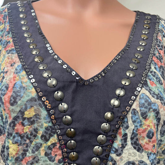 Multi-Coloured Bat Wing Top Collar