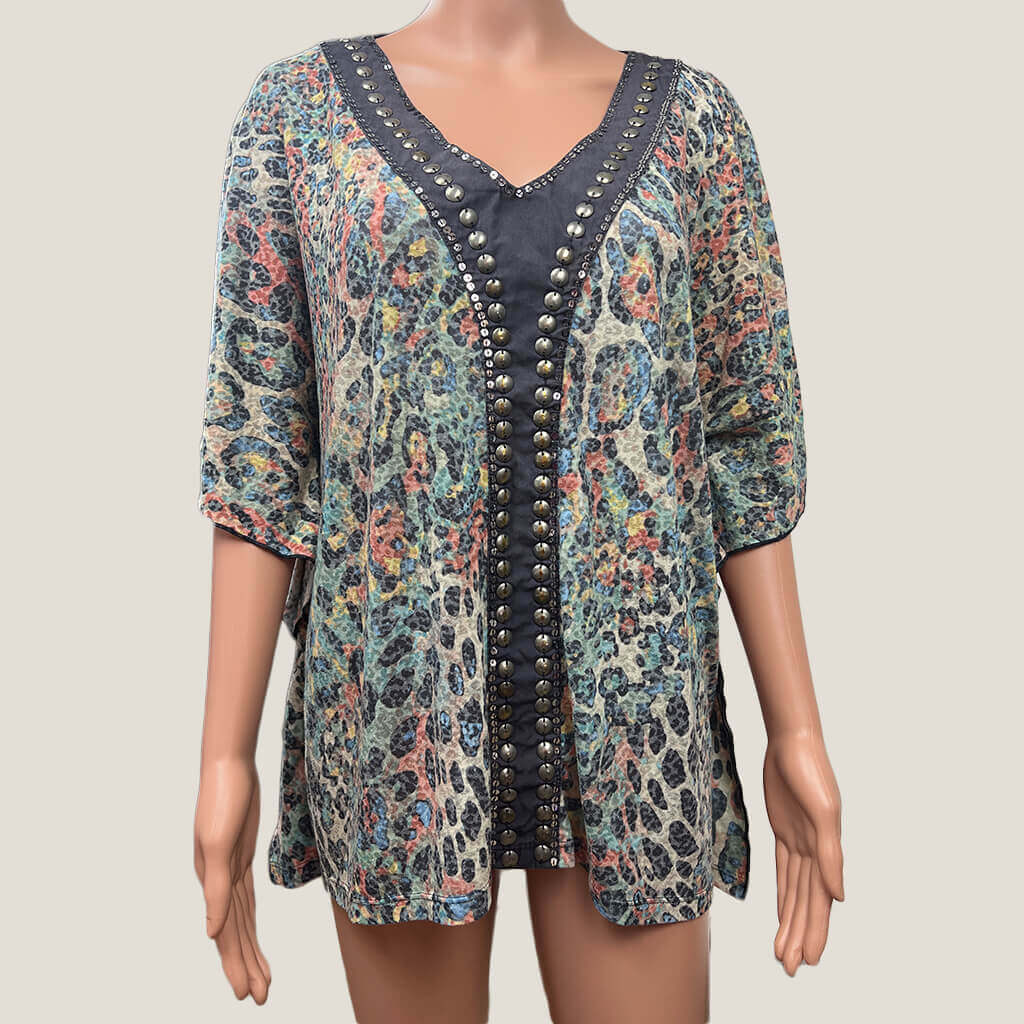 Multi-Coloured Bat Wing Top Front