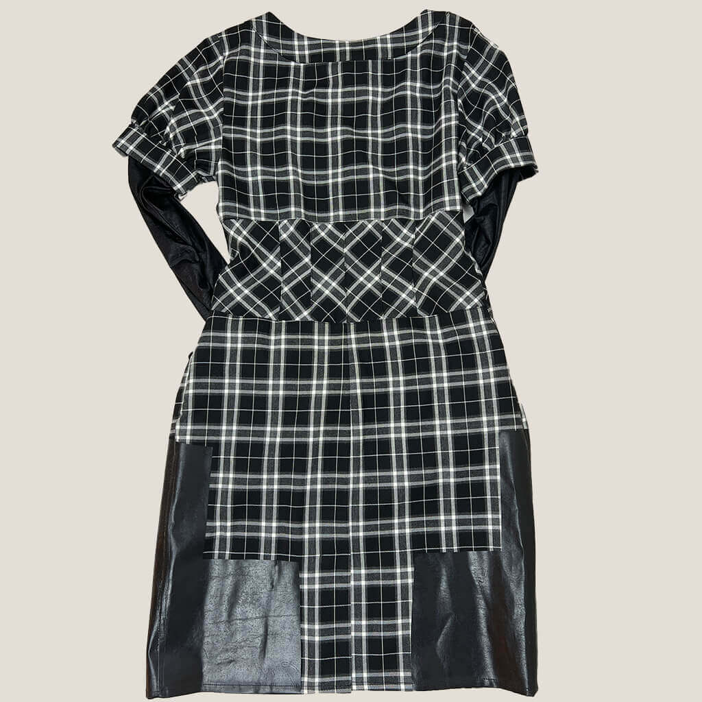 Pianura B&W Plaid Dress Back