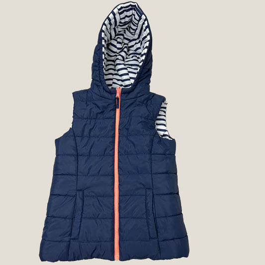 Girls reversable puffer vest blue side