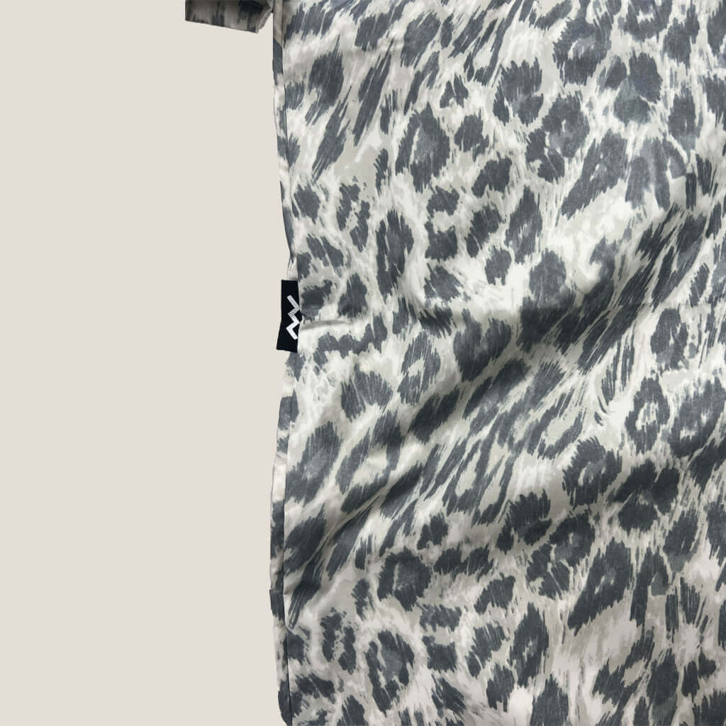 Paqme Leopard Smudge Recycled Womans Raincoat M Back Left Detail