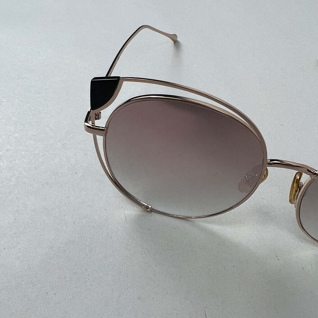 Sunglasses Threadetiquette, Rose Gold Anchor on Blue Tint Detail