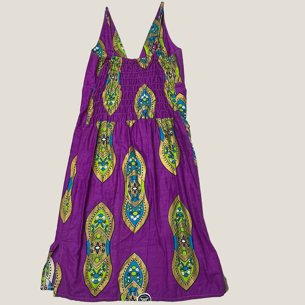 Sakura Fitted Paisley Dress Back