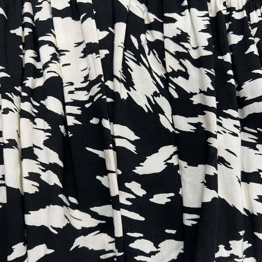 Detail Print Front Sass Macy Black and White Baby Doll Top