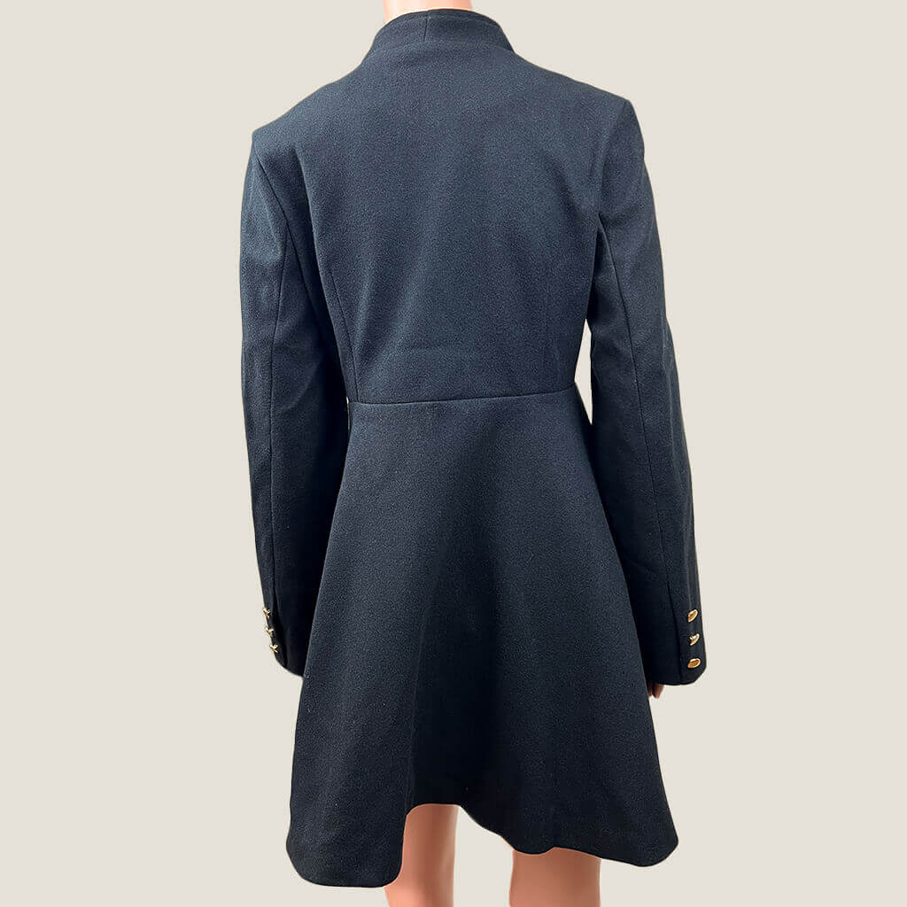 Shein Black Swing Coat Back