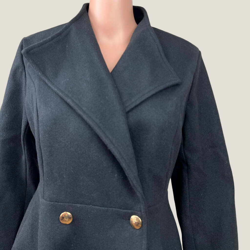Shein Black Swing Coat Top