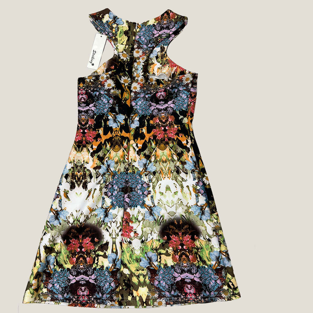 Striking Summer Floral Dress Back