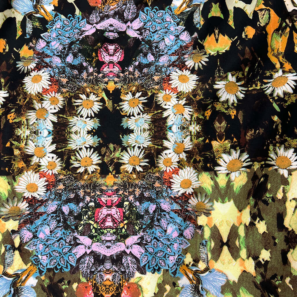 Striking Summer Floral Dress Pattern Detail