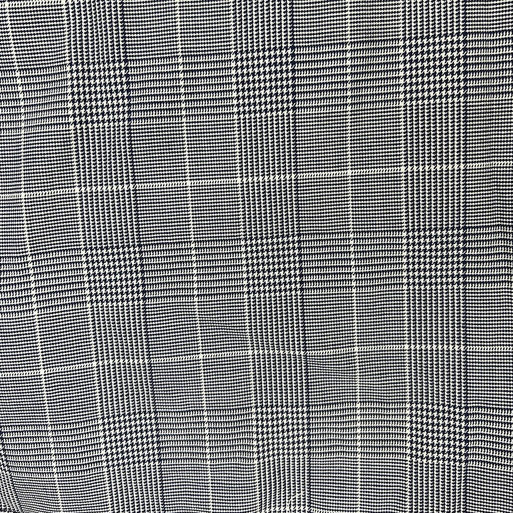 Navy And White Check Men's Shirt Fabric Detail