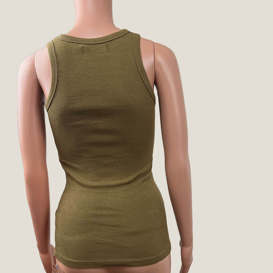 Worn Earth Tank in Tan Back