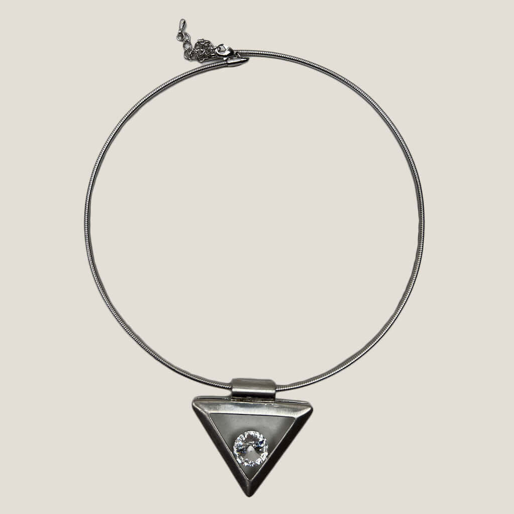 Swarovski Crystal Elements Triangle Pendant And Choker