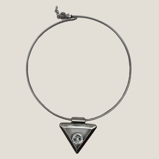 Swarovski Crystal Elements Triangle Pendant And Choker