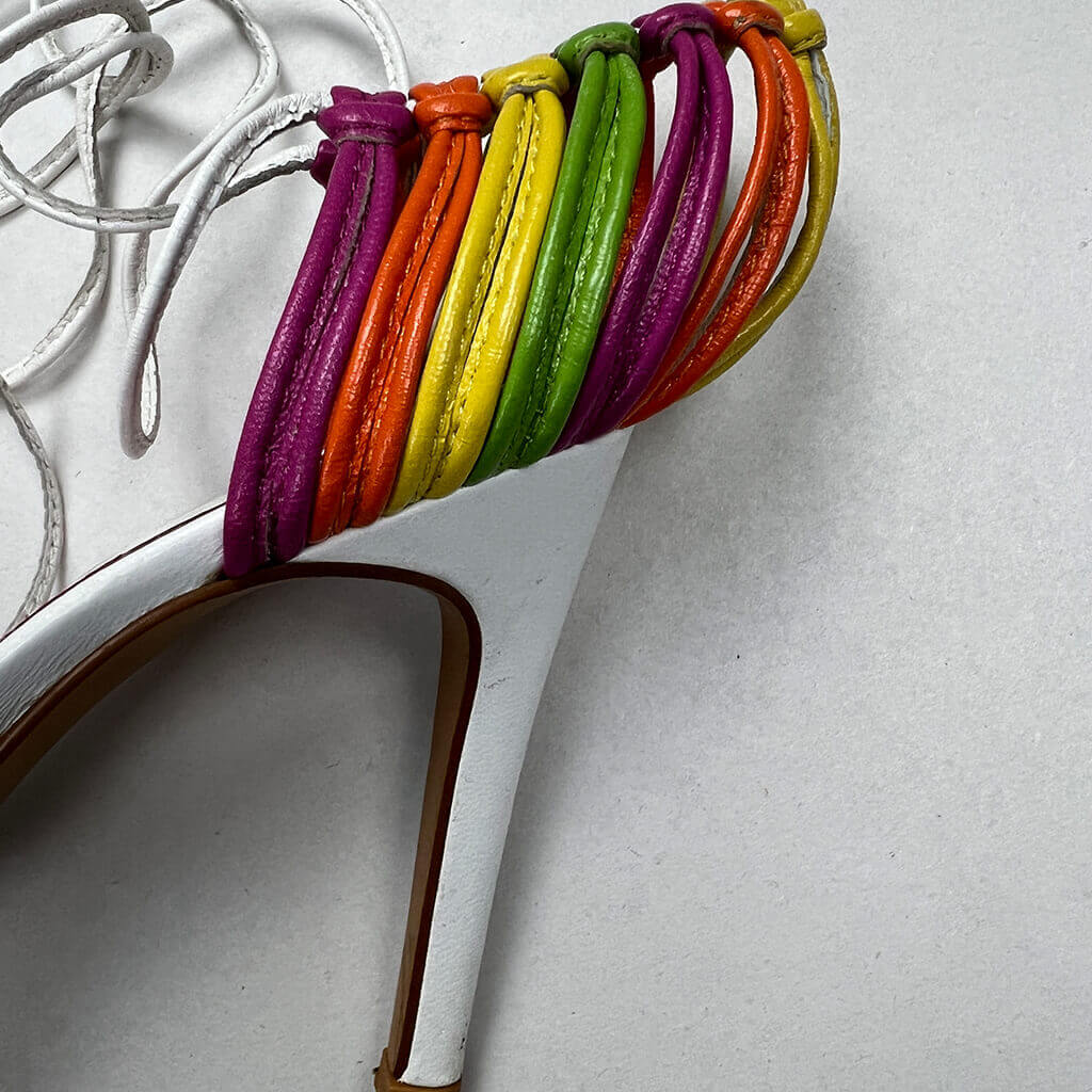 Vincenza High Heel Rainbow Trim Sandals