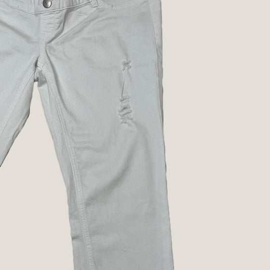 Maternity White Jeans Leg Detail