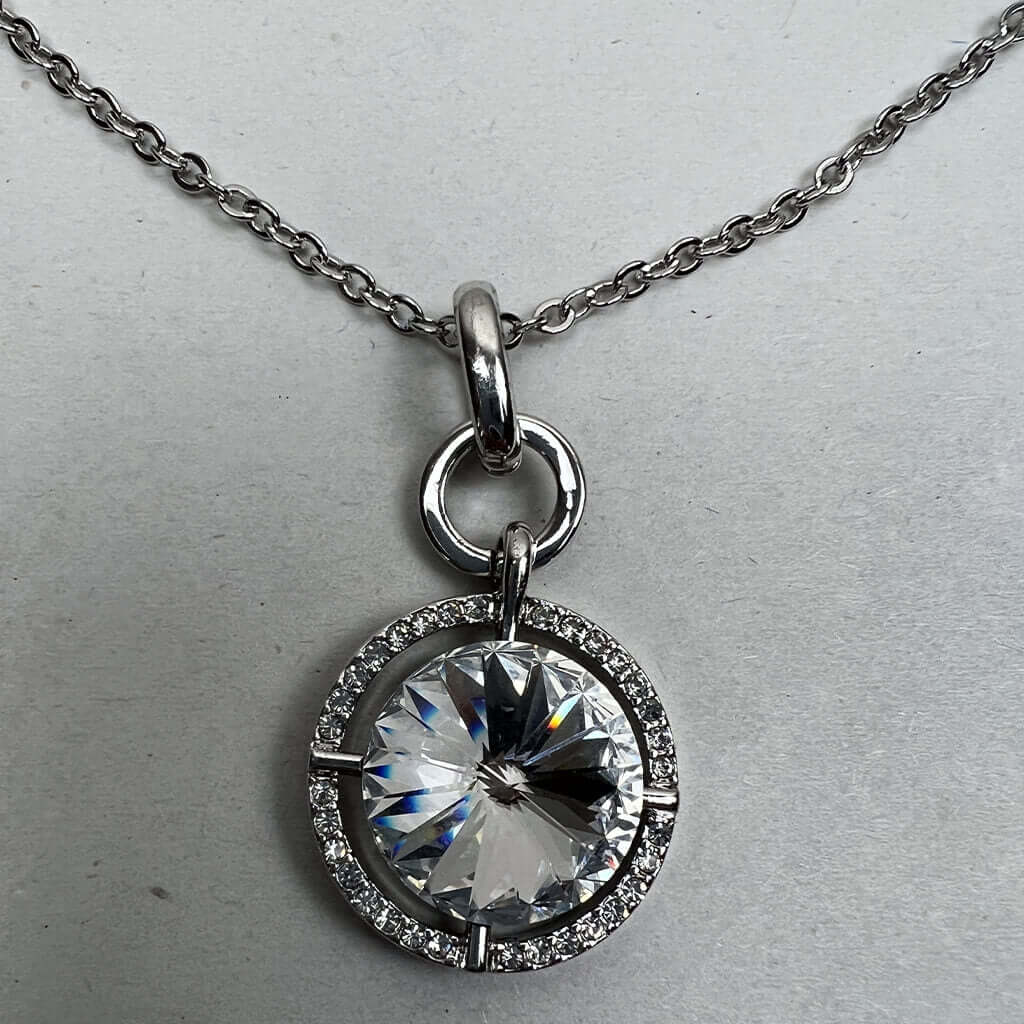 Swarovski Crystal Elements Circle Pendant Detail