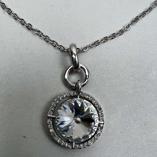 Swarovski Crystal Elements Circle Pendant Detail