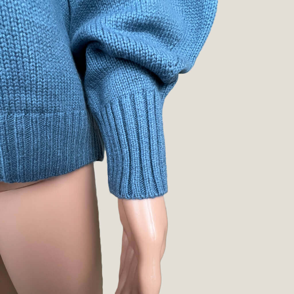 Witchery Blue Knit Jumper Cuff Detail