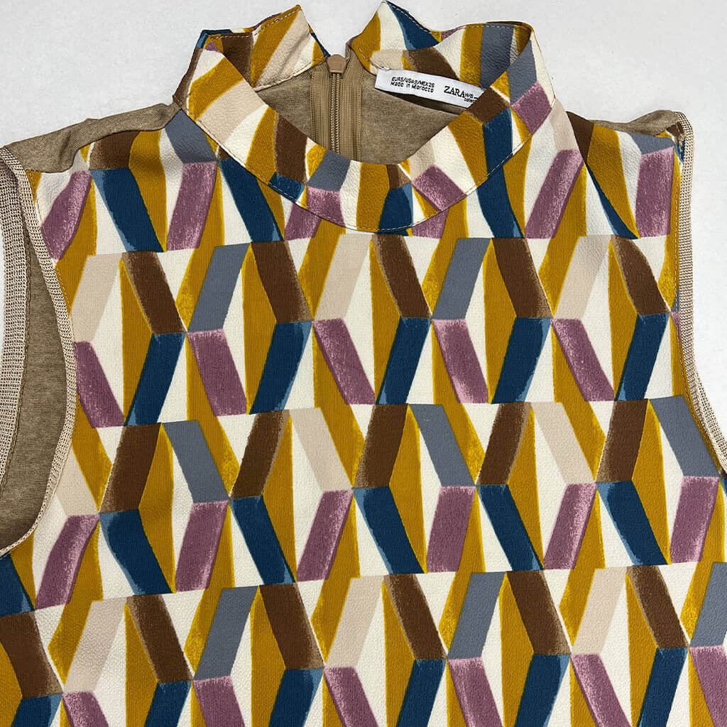 Print detail Zara Retro Sleevless Summer Woman Top