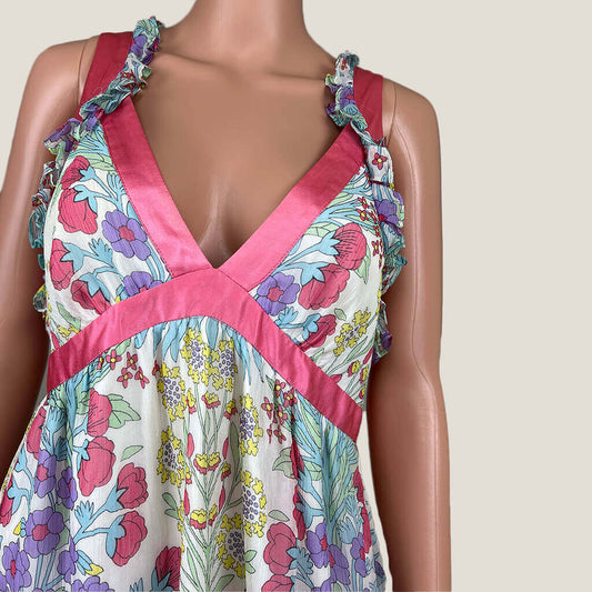 Zimmermann Floral Silk Slip Dress Front Detail