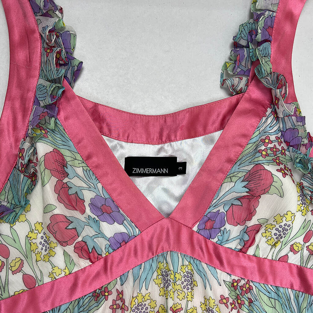 Zimmermann silk summer dress bust detail