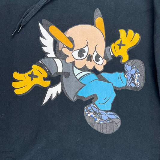 as colour Black Hoodie With Kangaroo Pouch Detail