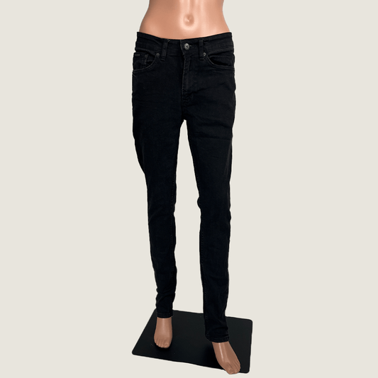 Front view of the Women's Black Denim Jeans