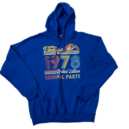 Front view of the men's Gildan Vintage 70's Hoodie