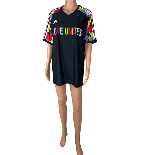 Front view of the Adidas Men's Love Unites Tiro Jersey