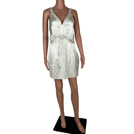 Seduce Silk Cream Mini Dress 10