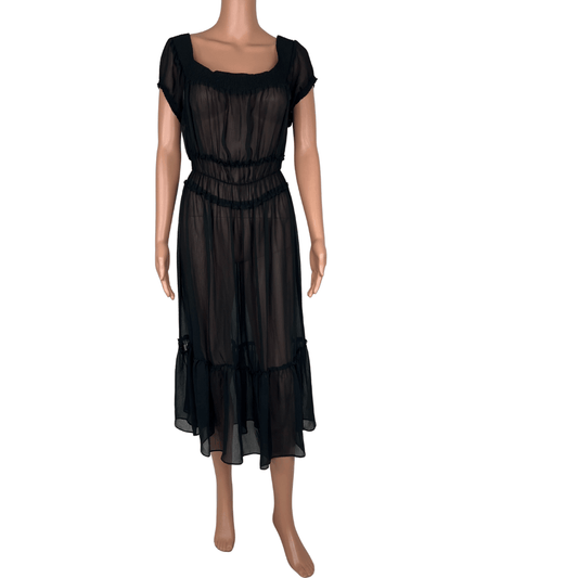 Sportsgirl Black Sheer Midi Dress 12