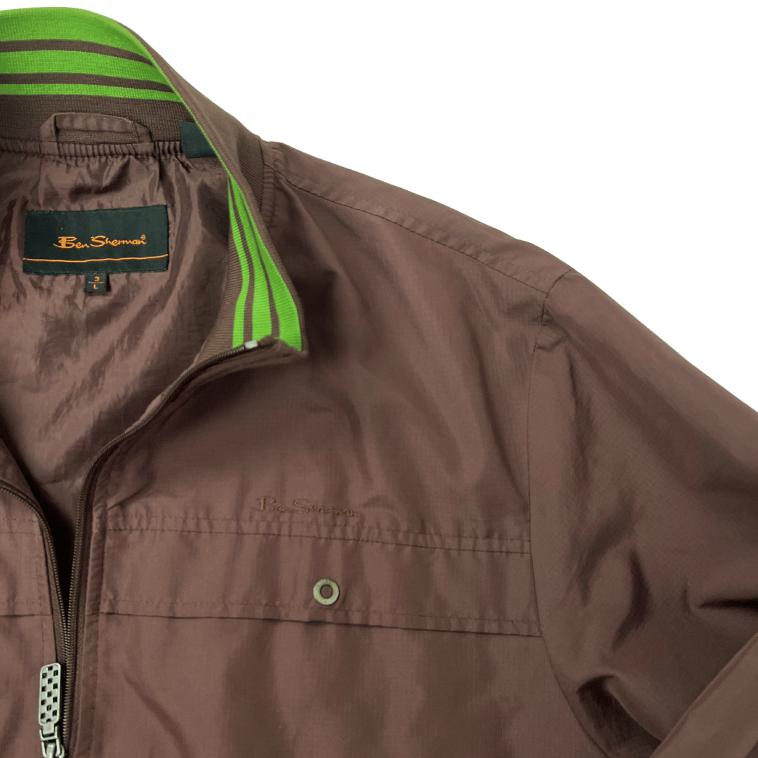 Front collar view of the Ben Sherman Heritage Waterproof Jacket