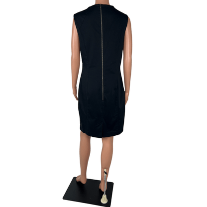 Back view of the Cue Black Sleeveless Midi Dress