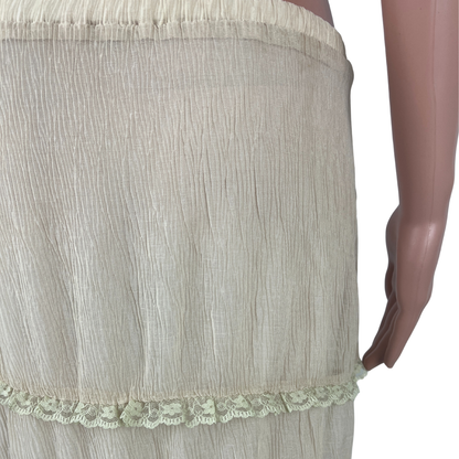 Back Detail view of the Dazie Cream Layered Maxi Skirt