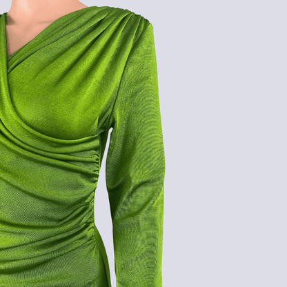green emerald velvet dress H&M Long Sleeve Midi metal Green Dress Small green emerald velvet dress H&M Long Sleeve Midi metal Green Dress Small