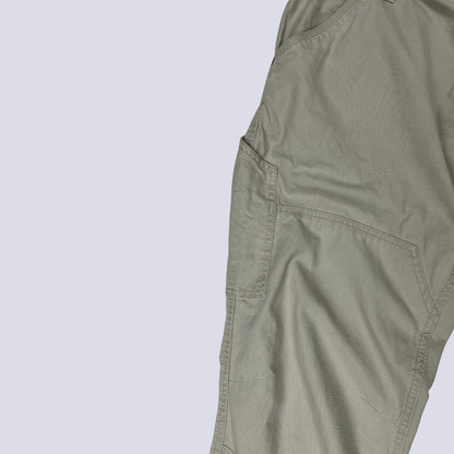 Side detail view of the ALCW men's beige trousers