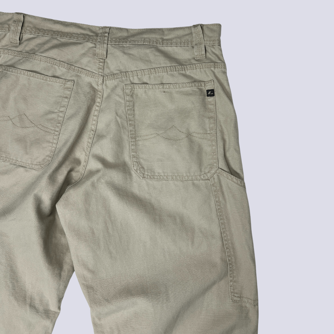 Back detail view of the ALCW men's beige trousers