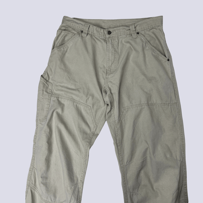 Front detail view of the ALCW men's beige trousers