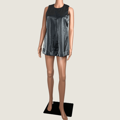 ASOS Metallic Silver Mini Dress Front