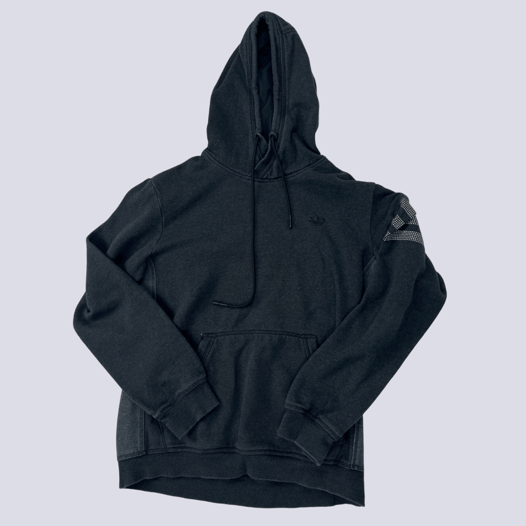 Front view of the Adidas Black Sports Hoodie Medium