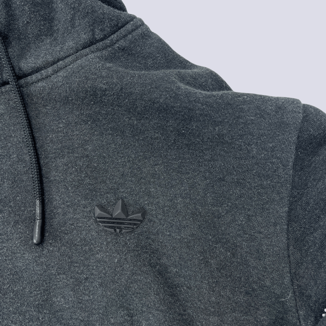 Front Shoulder detail view of the Adidas Black Sports Hoodie Medium