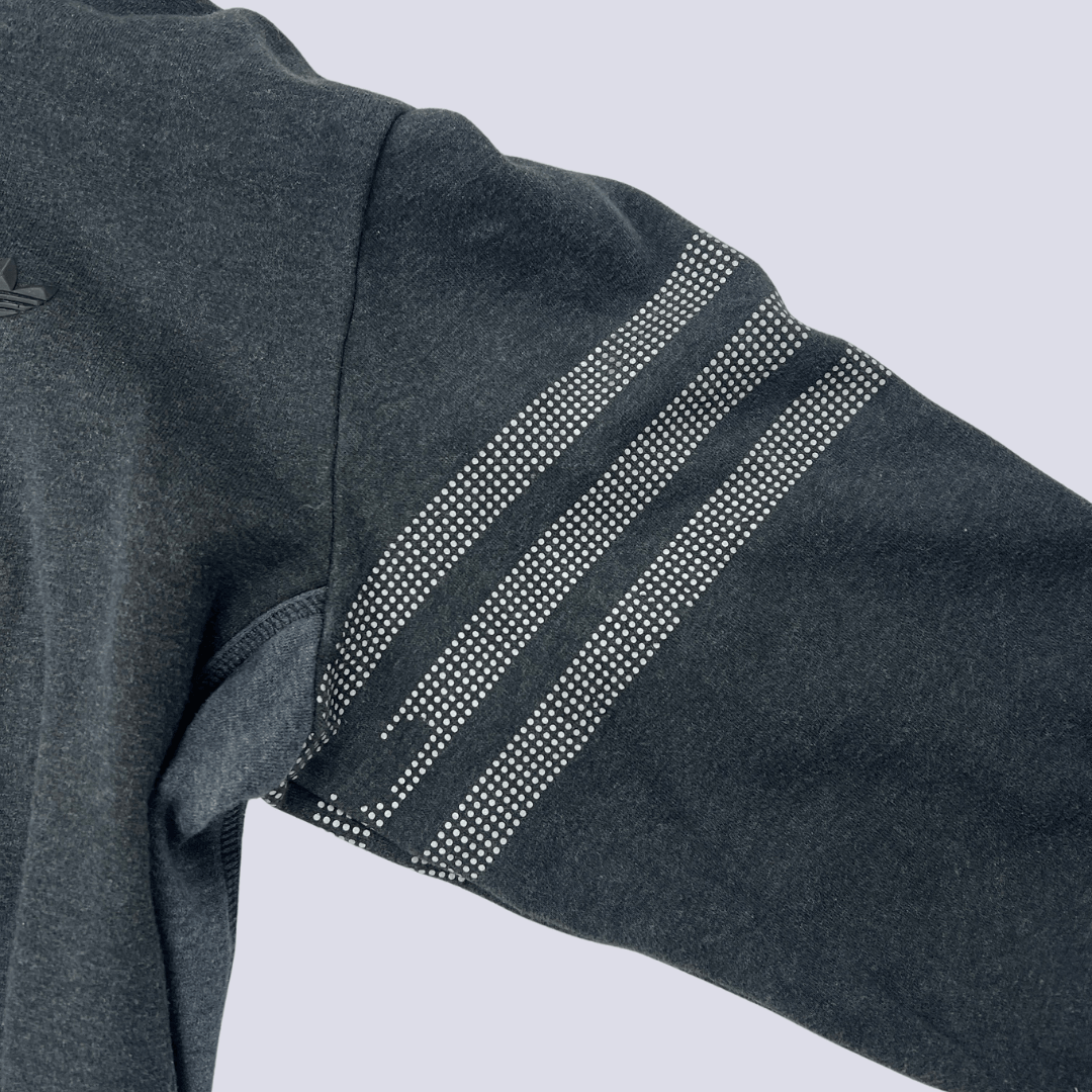 Front sleeve detail view of the Adidas Black Sports Hoodie Medium