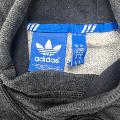 Front tag detail view of the Adidas Black Sports Hoodie Medium