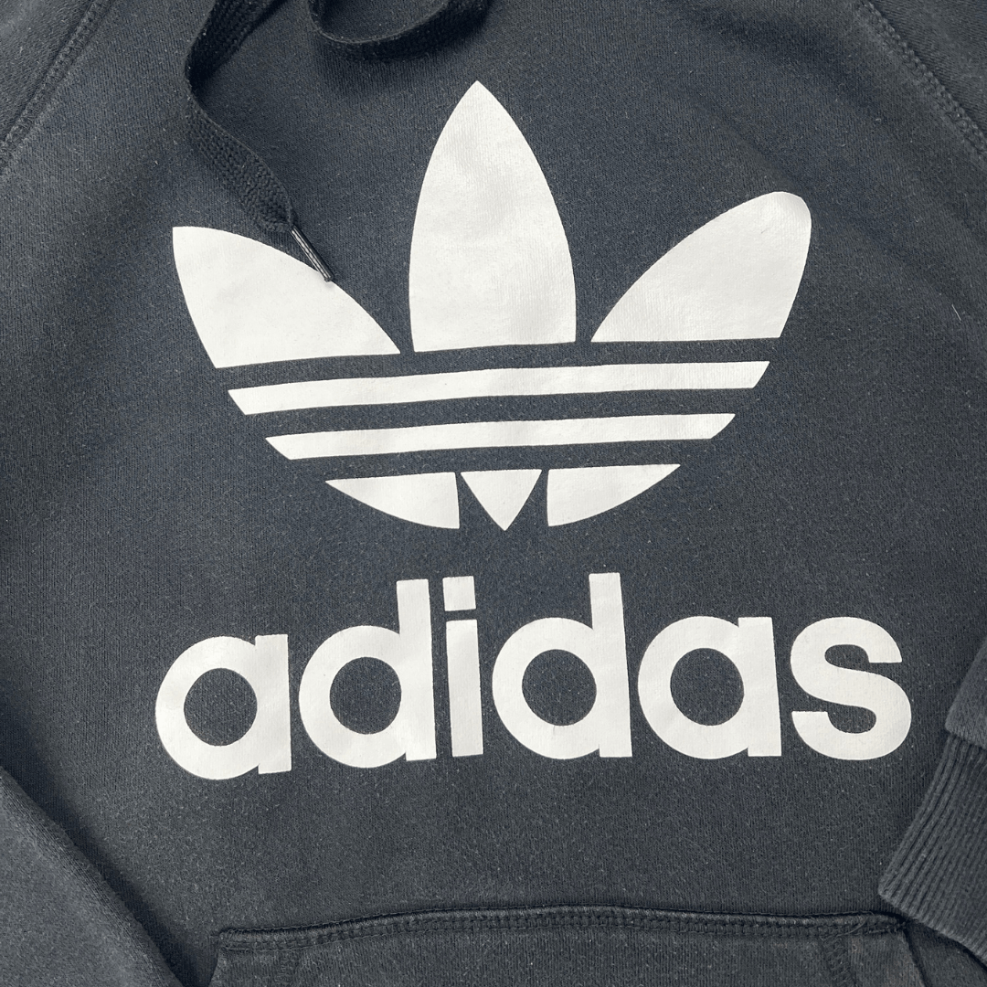 Front close up view of the Three Stripe Logo Hoodie
